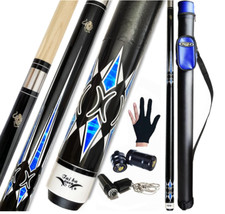 cues 2-Piece Pool cue Stick Hard Case, 13mm Tip, 58", Hardwood Canadian Maple