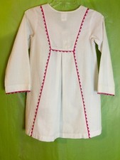 Florence Eiseman Girls Size 8 White  Pink Long Sleeves Seersucker Dress Church