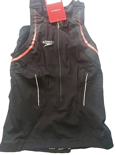 Speedo tank top. Tri Compression E16 Singlet Ex Small UK 4-6. Black/Orange. New - Picture 2 of 11