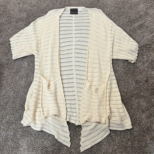 Anthropologie Guinevere Womens Open Cardigan Cashmere Organic Autumn Cream Sz M - Picture 12 of 12