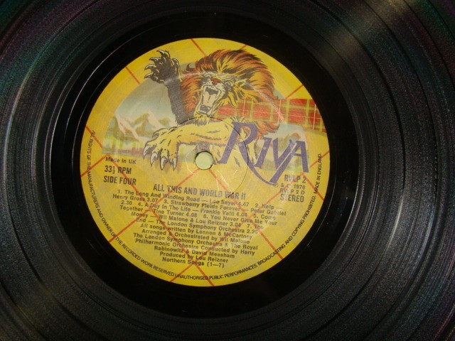 VINYL RECORD LP ALL THIS AND WORLD WAR II SOUNDTRACK LENNON