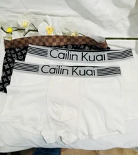 3 Pcs Cailin Kauai Mens Boxer Microfiber Cotton Low Rise Trunk White Underwear L