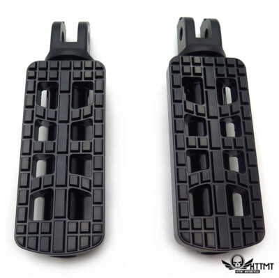 Black Dominator CNC Rider Footpegs Raised Knubs For Harley 18-19 Breakout FXBR 1