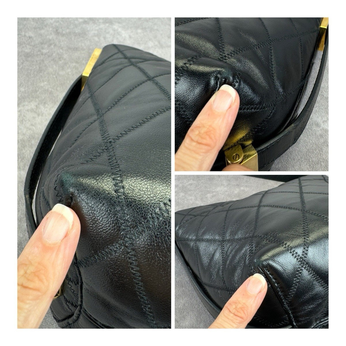 GIVENCHY Lambskin Quilted Mini GV Bucket Bag Black | eBay