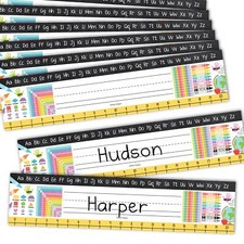 25 Colorful Teacher Name Plate for Desk Classroom - Tags Kindergarten Student...
