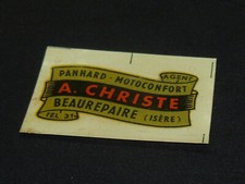 DECALCOMANIE NEUF D EPOQUE AGENT PANHARD - MOTOCONFORT A CHRISTE -BEAUREPAIRE