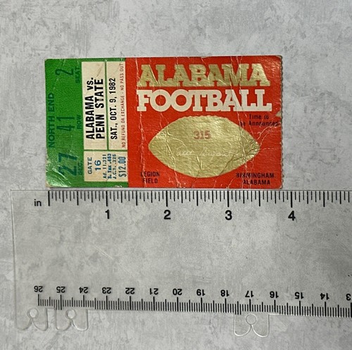 Vtg 1982 Alabama vs Penn State Original Ticket Stub Football BAMA Won 42 - 21 - Picture 3 of 3