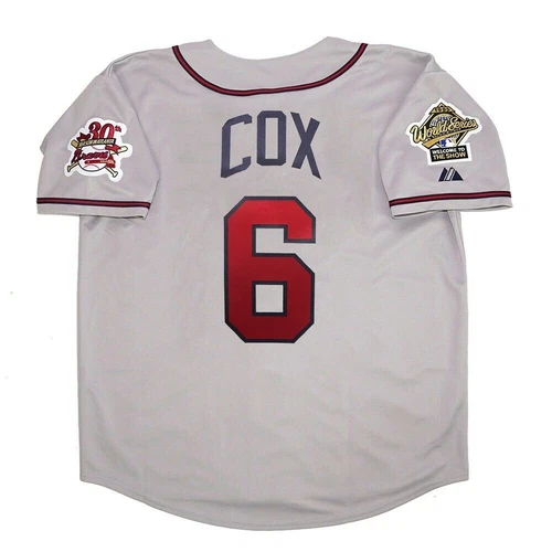 Bobby Cox Atlanta Braves 1995 World Series Grey Road Jersey Men's (S-3XL)