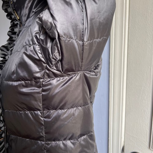 Lilly Pulitzer Doria Puffer Jacket Black Ruffles Down Filled Women's Size 2 - Picture 8 of 17