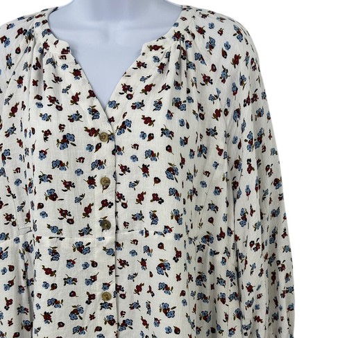 The Nines by Hatch Womens Maternity Dress Size L Ivory Floral Button Front - Picture 5 of 10