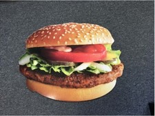 TWO SAME SIZE BURGER HAMBURGER ASSORTED CORRUGATED PLASTIC SIGNS