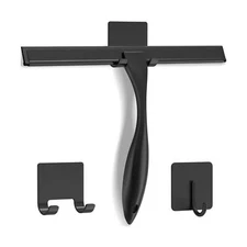 All-Purpose Stainless Steel Shower Squeegee for Shower Doors with 2 Adhesive ...