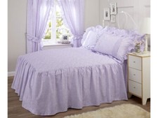 CountryRangeMonique Quilted Fitted Bedspread-Luxurious Floral Print Frilled Edge
