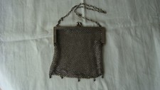 VICTORIAN SILVER MESH DROP CHATELAINE PURSE 4.15