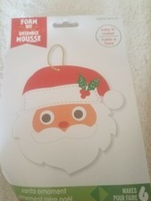 Foam Santa Ornament kit makes 6 upc 889092630599