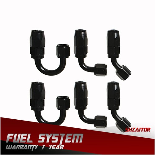 Black 20FT 4AN Braided Fuel Hose Line w/ Swivel Hose End Fitting Kit - Picture 6 of 8