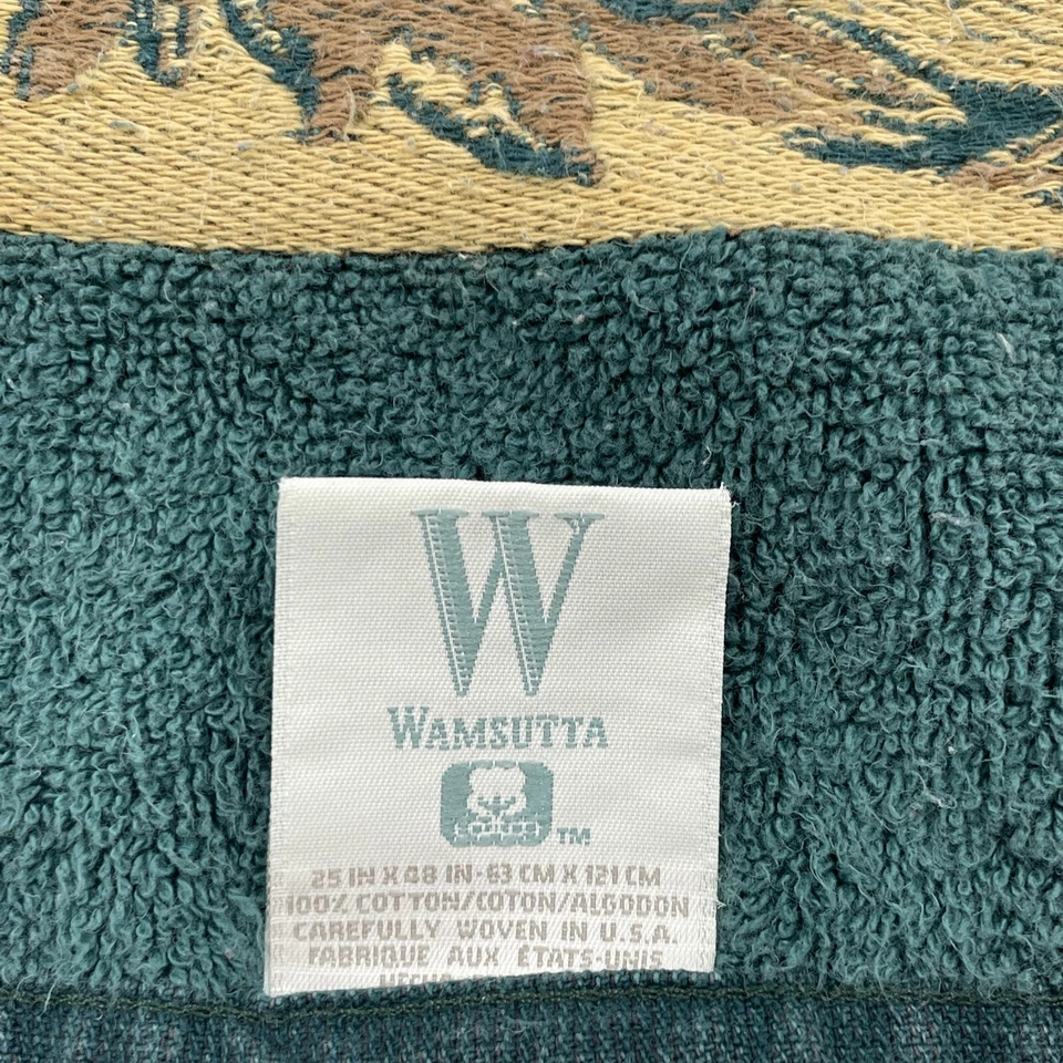  Toalla de baño Wamsutta vintage - 44x24 verde floral - hecha en EE. UU.   Foto 3 de 4