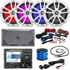 Infinity Prv515 Radio, 4x 6.5" White Led Speaker, 4-ch Amplifier + Accessories