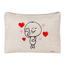 pochette bustina porta oggetti disegno cuore rosso cuori idea regalo innamorati