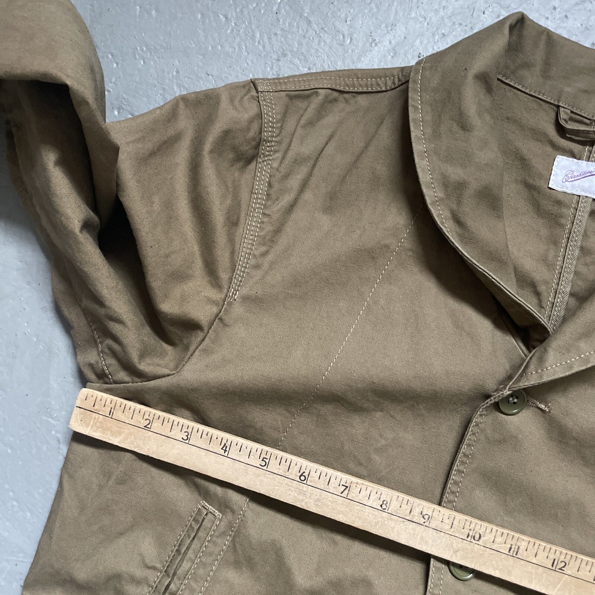 Garbstore Canvas Shawl Collar Work Military Style Jacket Coat Mens