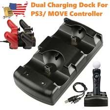 For Sony PlayStation 3 MOVE PS3 Controller Charger Dual Charging Dock Station