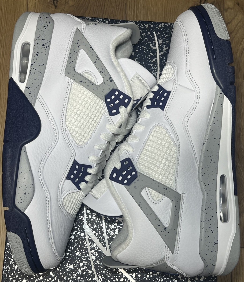Size 10- Brand New Air Jordan 4 Retro White Midnight Navy Size 10- Brand New Air Jordan 4 Retro White Midnight Navy