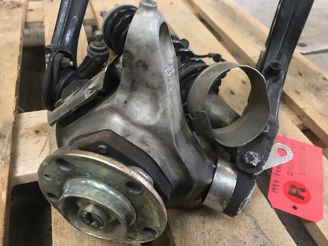 95-99 Ferrari 355 F355 RIGHT FRONT SUSPENSION CONTROL ARMS KNUCKLE KNEE SHOCK