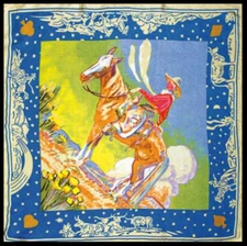 Wyoming Traders Wild Rag Diamond Girl Cowgirl Silk Scarf - 34.5"