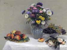 LOVELY FLOWERS by H. Fantin-Latour Tile Mural Kitchen Backsplash Ceramic 10x8