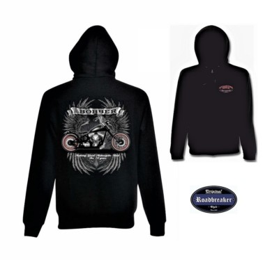 Sweatshirtjacke Schwarz  V Twin Chopper&Motorradmotiv Modell Bobber Quatermile