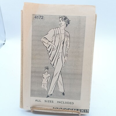 Vintage Dressmaking Pattern Misses Jacket Top & Pants All Sizes Included Crepe