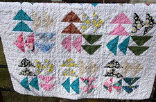 Handmade Lap Quilt Blanket Multi Color Unisex 31"X 33" Baby