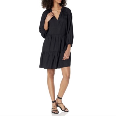black ruffle tiered mini dress Sassy Shortcake Mistletoe Magic Dress