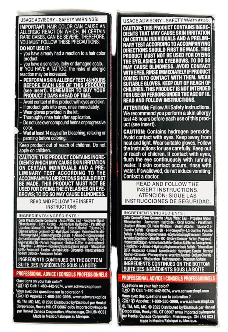 Schwarzkopf Keratin Color Permanent Hair Color 1.9 Rich Caviar (2 Pack)