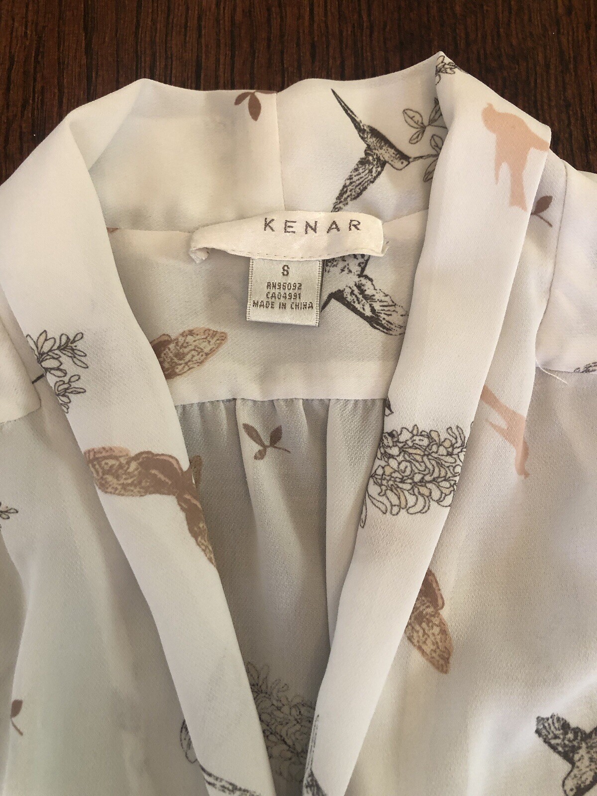 Kenar Bird Pattern Blouse Size Small Business Pro… - image 5