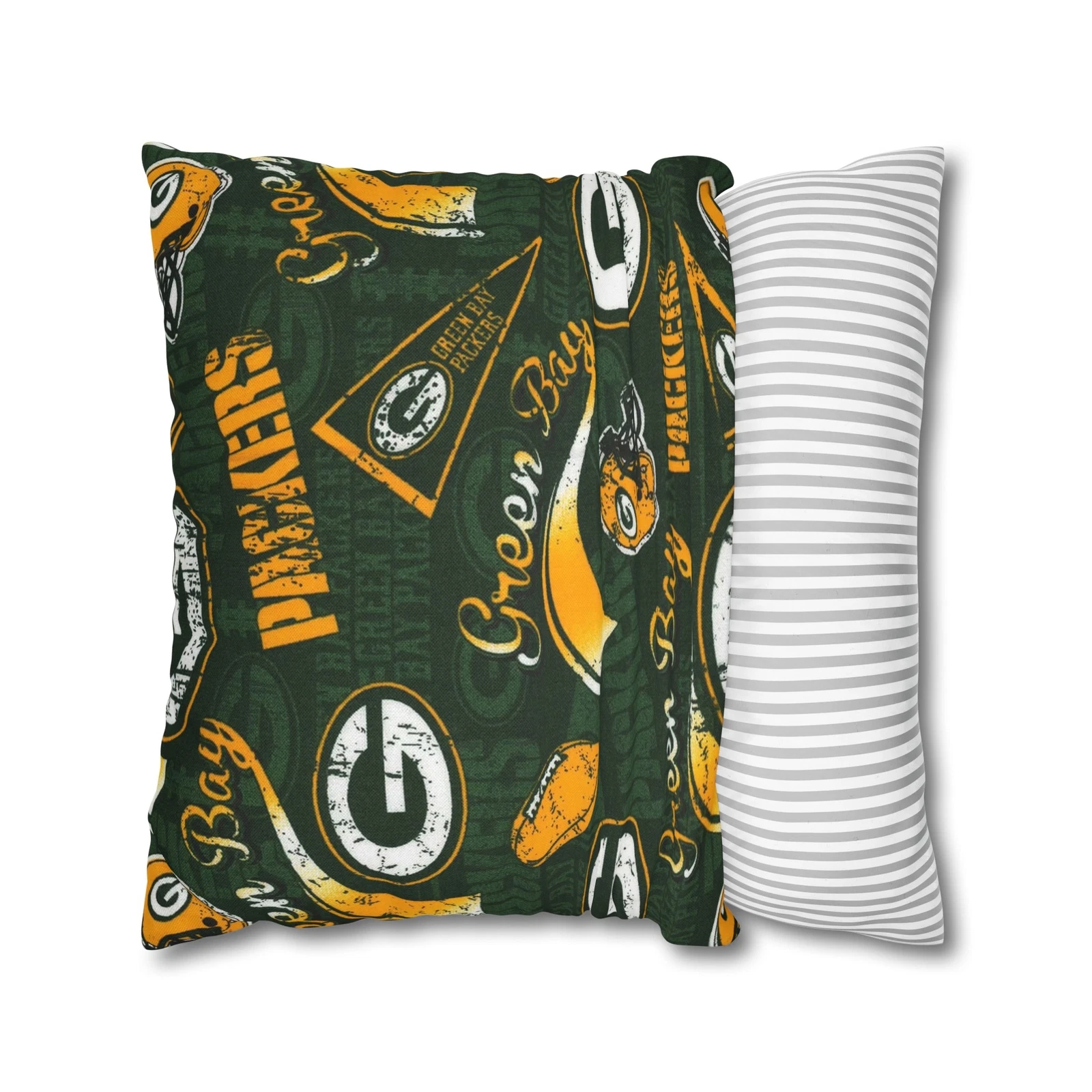 Green Bay Packers Spun Square Throw Pillow