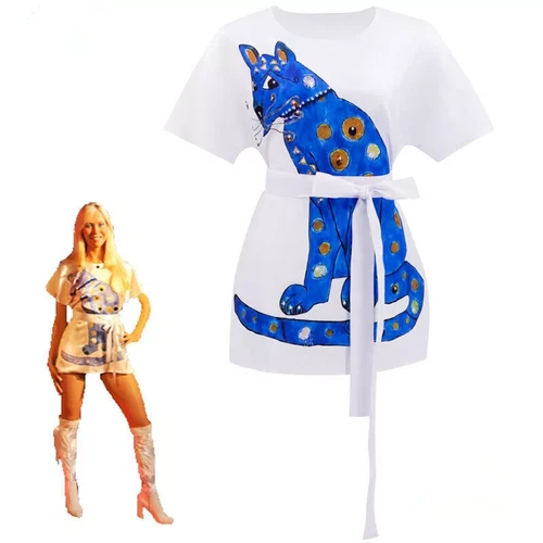 ABBA 70s Agnetha Cosplay Costume Retro Dress Outfits Halloween Fancy Dress Suit - Picture 14 of 16