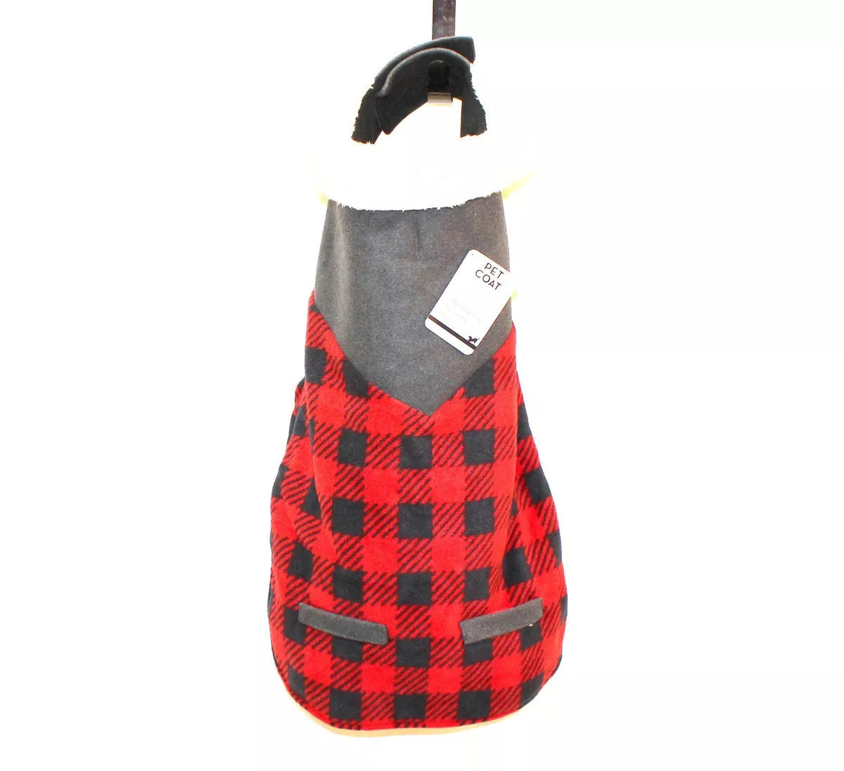 Dog Pet Coat Red and Black Buffalo Check Dog Jacket Coat Sz Large New 35-64  lbs