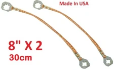 (2 PACK) New Universal 8" (20cm) Copper Ground/Bonding Strap/Strip Kit. USA MADE