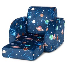 Honeyjoy Kid 3-in-1 Convertible Sofa Bed Flip-Out Chair Lounger for Toddler Blue
