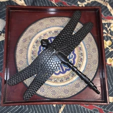 Antique•Bronze•Large•.    Japanese•.DragonFly•.  12"X9"•SPECTACULAR•