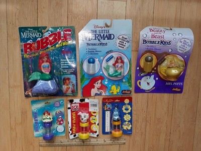 Vintage Bubble Lot Toy - Disney Little Mermaid, Beauty Beast, Aladdin,101 Dalm.