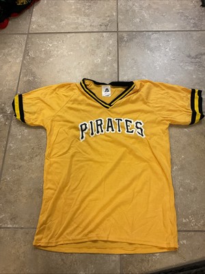 VINTAGE Pittsburgh Pirates Jersey Shirt Adult L Yellow Spell Out