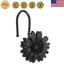 Metal Daisy Shower Curtain Hooks, Rust-Resistant Hooks for Shower Curtain Rod...
