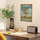 Baseball Tin Metal Signs Home Décor 8x12 Vintage Baseball Poster Baseball Wall F