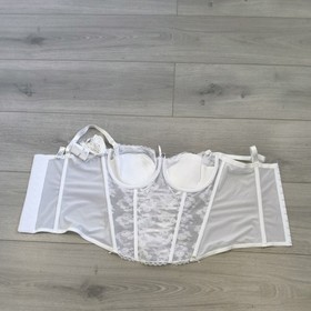 BNWT Vintage Ann Summers White Lace Entice Multi Way Corset Top Size 36C