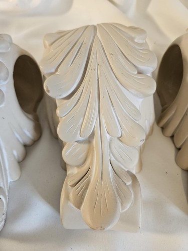 Set Of 4 Ornate Curtain Rod Holders Corbels Drapery Scarf Sconces - Picture 4 of 10
