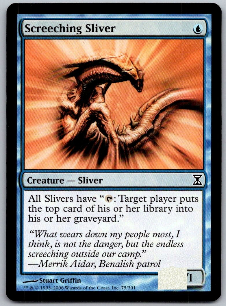 Screeching Sliver 75 Common Time Spiral Magic: The Gathering Lightly Played