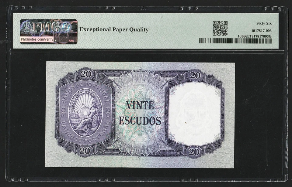 i-200221 Portugal 20 Escudos 1960. PMG 66 EPQ - Image 2 of 2