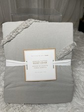 Pottery Barn Teen Tufted Duvet Cover TWIN/ GRAY Neutral NWT Ashlyn NEW Open